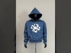 Niestandardowy 500 gsm puff print ciężkoważny zip up hoodie