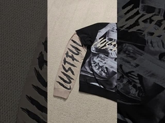 Wysokiej jakości, niestandardowa, ciężka bawełniana koszulka męska z nadrukiem DTG, z długim rękawem i podwójną warstwą, sitodruk D