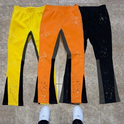 kupować Niestandardowe etykiety męskie Jogger Track Sweat Pants Baggy Pants Paint Splatter Stack Flared Sweatpants online manufacture