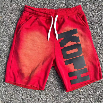 kupować Zamknięcie sznurowe na zamówienie bawełniane francuskie Terry Sun Fading High Waist Shorts dla mężczyzn online manufacture