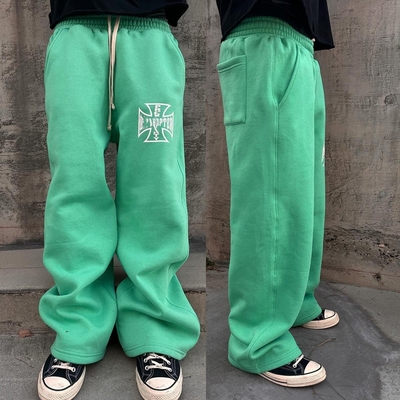 kupować Street Style Custom Logo Acid Wash Sweatpants z szeroką prostą nogą online manufacture