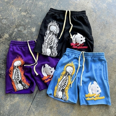 kupować Metody dziania z dzianinami Vintage Acid Wash Fading Puff Print Shorts dla mężczyzn w średniej talii online manufacture