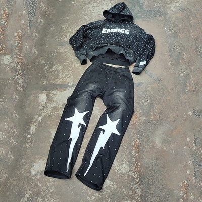 kupować Custom Acid Wash 2 Piece jogger tracksuit kostiumy do biegania dla mężczyzn online manufacture