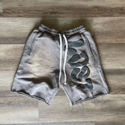 kupować Oczyszczanie kwasem Słońce Zmarły Szorty o dużych rozmiarach Custom Logo Puff Print Mężczyźni French Terry Joggers online manufacture