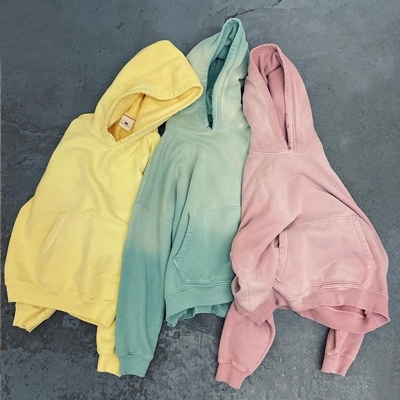 kupować Vintage Distressed Acid Wash Pullover z kapeluszem 480 gsm francuska bawełna Terry dla mężczyzn online manufacture