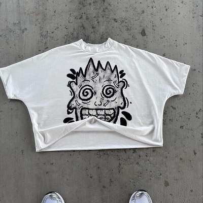 kupować 300 gsm T-shirt z nadmiarami ciężkimi 100% bawełniany z indywidualnym wydrukiem online manufacture