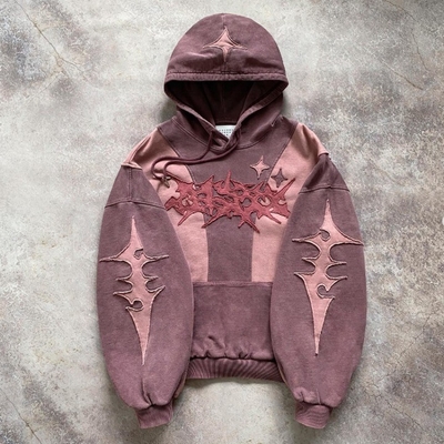 kupować Mężczyźni / Kobiety / Unisex Custom Vintage Kwas umyty Dwa kolory Bloku Szywanie Oversized Hoodie online manufacture