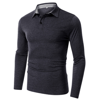 kupować Czarnoksiężne koszulki polo z długimi rękawami 100% bawełny dla mężczyzn online manufacture