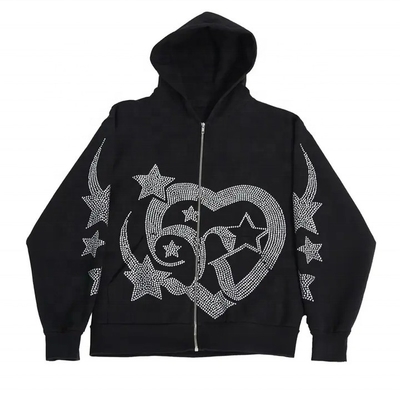 kupować 700 gramów Ciężki kamień strumieniowy Zipper Hoodies męskie Sweatshirts Full Zip Up Hoodie online manufacture