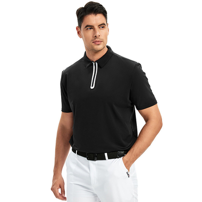kupować Wsparcie 7 Dni Zamówienie próbki Czas realizacji Krótkie rękawy Zipper Polo Shirt dla sportu golfowego online manufacture