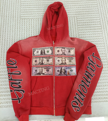 kupować Vintage Acid Wash Distressed Hoodie for Autumn Streetwear w 500 Gsm French Terry online manufacture