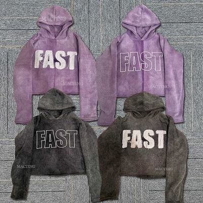kupować Unisex Vintage Hoodie z naklejką, Aplikacja w bawełnie online manufacture