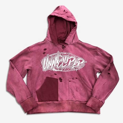 kupować Vintage Sun Fading Distressed Ripped Hoodie dla mężczyzn i kobiet w stylu unisex online manufacture