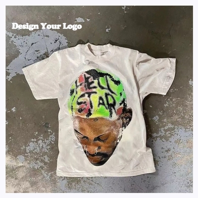 kupować T-shirt na zamówienie dla mężczyzn Wymywanie kwasowe Wydrukowanie z pudełkowym ekranem Ciężka waga 100% bawełna 180-400 gm online manufacture