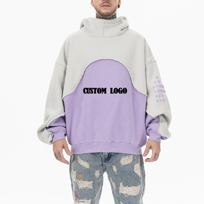 kupować Puff Print Dwu-tonowy Hoodie dla mężczyzn Wysoka waga ciepły bluzek z wełny z kapeluszem online manufacture