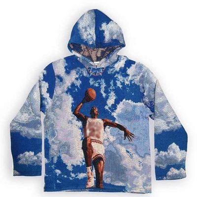 kupować Anty-Shrink Heavyweight French Terry Oversized Drukowany Mens Woven Anime Tapestry Hoodie online manufacture