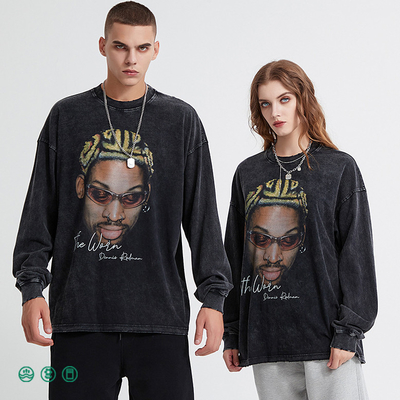 kupować Mężczyźni Hip Hop kwasowy umywalki obrus sweter sportowy czarny Nędzny Vintage T-shirt Terry Tkanina online manufacture