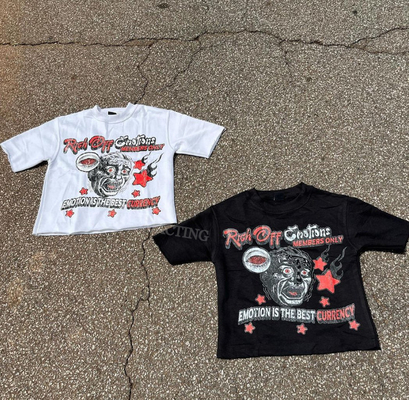 kupować 1000 Custom Cotton Round Neck Hip Hop Graficzne Koszulki Y2k 3D Drukowanie Kwasowym Praleniem Nadmiarowe Ciężkie Cięte Koszulki Mężczyźni online manufacture