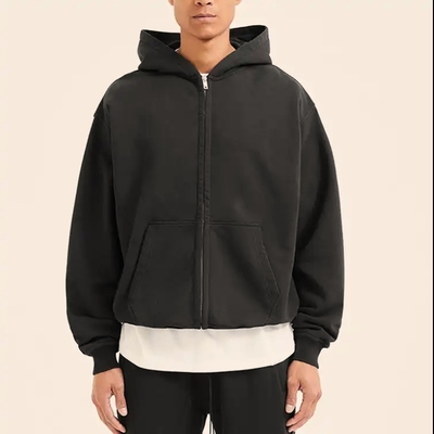 kupować Mężczyźni anty-pilling French Terry Cotton Streetwear Hoodies z niestandardowymi podwójnymi zamkami online manufacture
