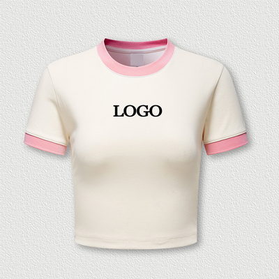 kupować Niestandardowa Y2k Graficzna Streetwear Pink Baby Tee Ringer Crop Top T-shirt dla kobiet online manufacture