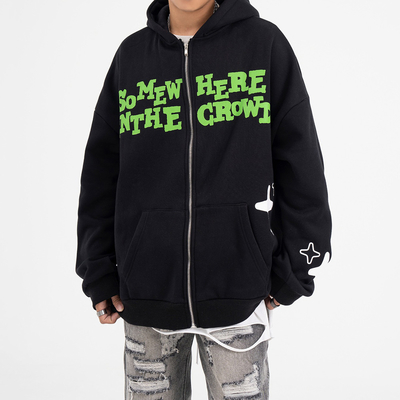 kupować Niestandardowy unisex Y2k Streetwear Zipup Hoodie z 3D Puff Print i pełnym zamknięciem Zip online manufacture