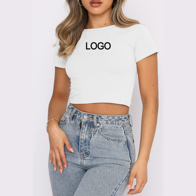 kupować 2023 Summer Baby Tee Y2k Crop Tops T-Shirt Seksowna Cienka Blank Shirt Dla Kobiety Wielkości M online manufacture