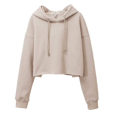 kupować kapeluszowy swetryczkowy dla kobiet Długie rękawy Fleece Crop Top Sweatshirt Hoodie online manufacture