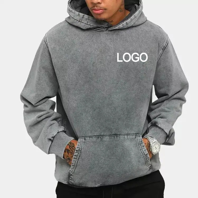 kupować francuski hoodie do mycia kwasem z terry Hoodie do mycia kwasem dla mężczyzn Sublimacja Drukowanie Vintage online manufacture
