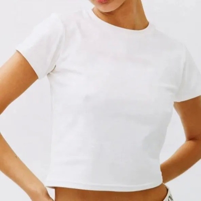 kupować Cienka Blank Shirt Dla Kobiety bawełniana T-shirt oddychająca Krótki Top Crew szyja dziana Popularna online manufacture