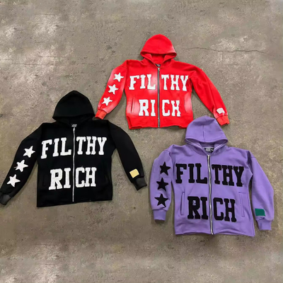 kupować Więzienie pary kapelusze Jesień Streetwear 400gm Bawełna Plamki kwas Mycie Słońce Zmarznięte Zip Up Odrąbane kapelusze online manufacture