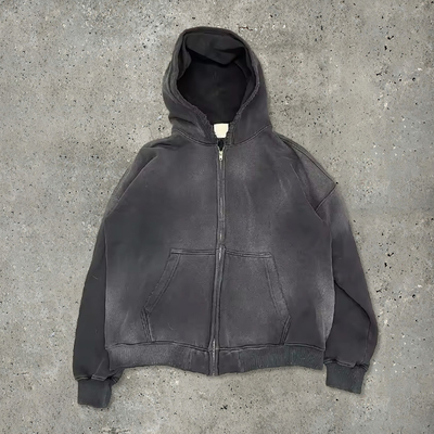 kupować gimnastyka brązowy kwas myjący wełna zip kapelusze Streetwear bawełniany kapelusze Blank Zip Up Vintage kwas myjący Słońce Zmarły online manufacture