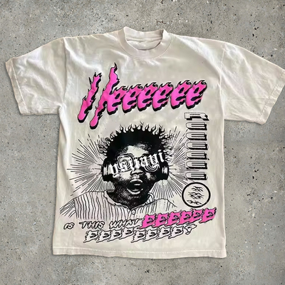 kupować Drukowanie logo na zamówienie T-shirty 220gm T-shirty bawełniane Ciężkie T-shirty z nadmiarem ekranu Drukowane przez załogę T-shirty z szyją mężczyźni online manufacture