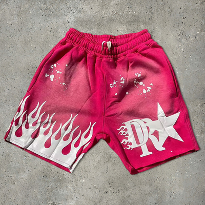 kupować niebieski czarny spodnie do prania kwasowego żółty Struny do ciągnięcia Zamknięcie Graficzne Drukowanie Bawełna Francuska Terry Streetwear Shorts Mężczyźni online manufacture