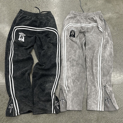 kupować Francuz Terry tkanina męskie flared sweatpants z tylnym zamkiem dostosowane przez producentów online manufacture