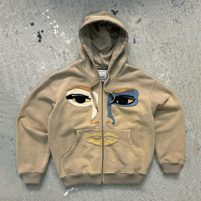 kupować Specjalnie wykonane Gęste Ciężkie 100% bawełniane Wymywanie z kwasem francuski Terry Nędzne plaster Praca haftowanie Zip Up Hoodies mężczyźni online manufacture