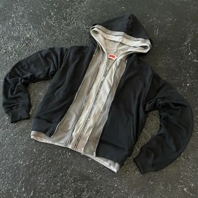 kupować Producent Niestandardowy francuski Terry Cotton Boxy Unisex Stone Wash Hoodies Ciężki Podwójny Trójwarstwowy Zip Up Blank Hoodie Mężczyźni online manufacture