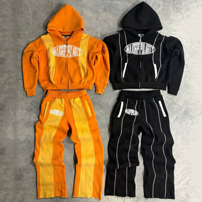 kupować Kolorystyczne garnitury z zablokowanymi pociągami patchwork Hoodie i spodenki zestaw ciężkiej wagi workowy dla mężczyzn Kobiety online manufacture