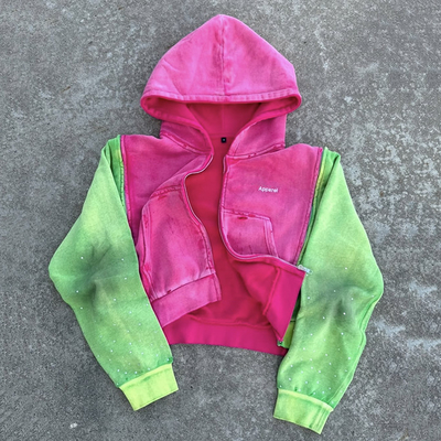 kupować Mężczyźni Custom Acid Wash Hoodie z wybledniętym distressed Design i Rhinestone szczegóły online manufacture
