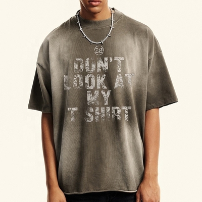320Gsm mycie kwasowe T-shirt o dużych rozmiarach T-shirt bawełniany T-shirt ciężkiej wagi Vintage Sun Faded Streetwear