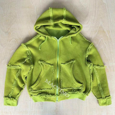 Styl regularny rękaw Custom Oversized Unisex Mężczyźni Acid Wash Hoodies z Raw Hem Edge