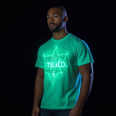 Drukowanie na zamówienie bawełniane odblaskowe T-shirt do mężczyzn Świeć w ciemności