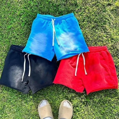 Długości krótkie bryczki Ciężki francuski Terry Custom Czarny Plus Size Słońce zgasł Sweat krótkie