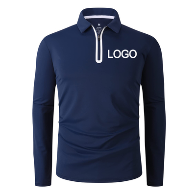 Wilgoć Wicking Suche Fit Długie rękawy personalizuj Streetwear Pół Zip Up szyi golf koszulka