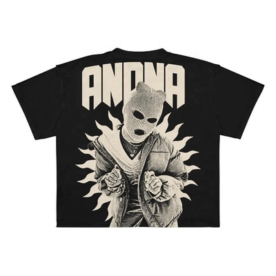 Myte czarne koszulki na zamówienie 250gsm bawełna ciężka waga nadmiarowa kwas myte graficzne T-shirty