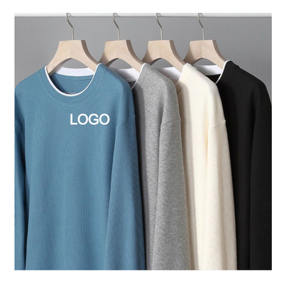 6xl 5xl 3xl bluzka z szyją w nadmiarze Styl Casual Waffle męski T-shirt z dzianiną