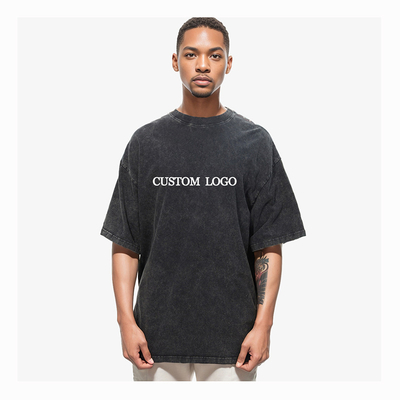 T-shirt na zamówienie 260 gsm 100% bawełny Streetwear Hip Hop Blank Acid Wash Vintage T-shirts