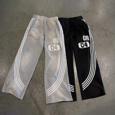 Mężczyźni Windbreaker Wysoki Waist Sweatpants z pasami bocznymi i Custom Logo Design