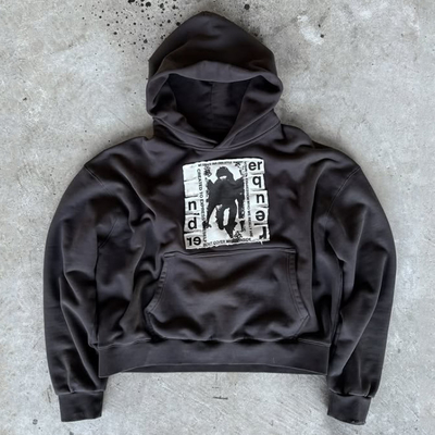 Logo na zamówienie Ciężkie bawełniane kapelusze patchwork Nędzne haftowanie Streetwear Oversized Boxy Pullover Kapelusze dla mężczyzn