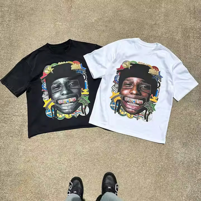 Niestandardowe Unisex Oversized Fit Gęste T-shirty bawełniane Screen Printing Men Box Dtg Print Graficzne T-shirty