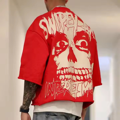 Druk graficzny na zamówienie Wymyte Vintage Ciężki 100% bawełniany T-shirt francuski Terry Oversized T-shirt męski